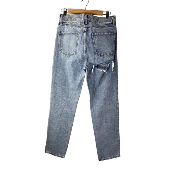 Revice Straight Jeans Womens High Rise Button Fly Butt Rip Distressed Denim 30 - Picture 2 of 13